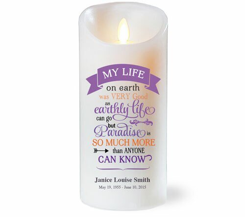 My Life On Earth Dancing Wick LED Memorial Candle - The Funeral Program Site