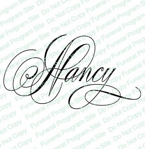 Nancy Word Art Name Design - The Funeral Program Site