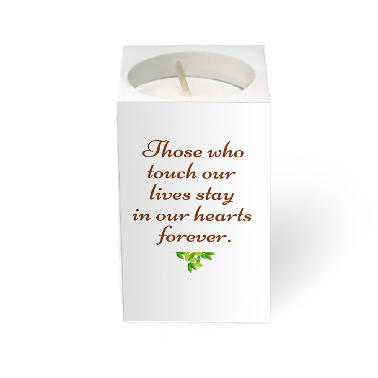 Oak Tree Personalized Mini Memorial Tea Light Candle Holder - The Funeral Program Site