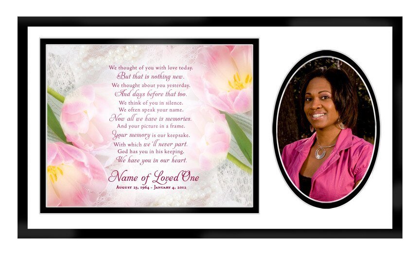 Pearls Memorial Frame Plaque Keepsake - The Funeral Program Site