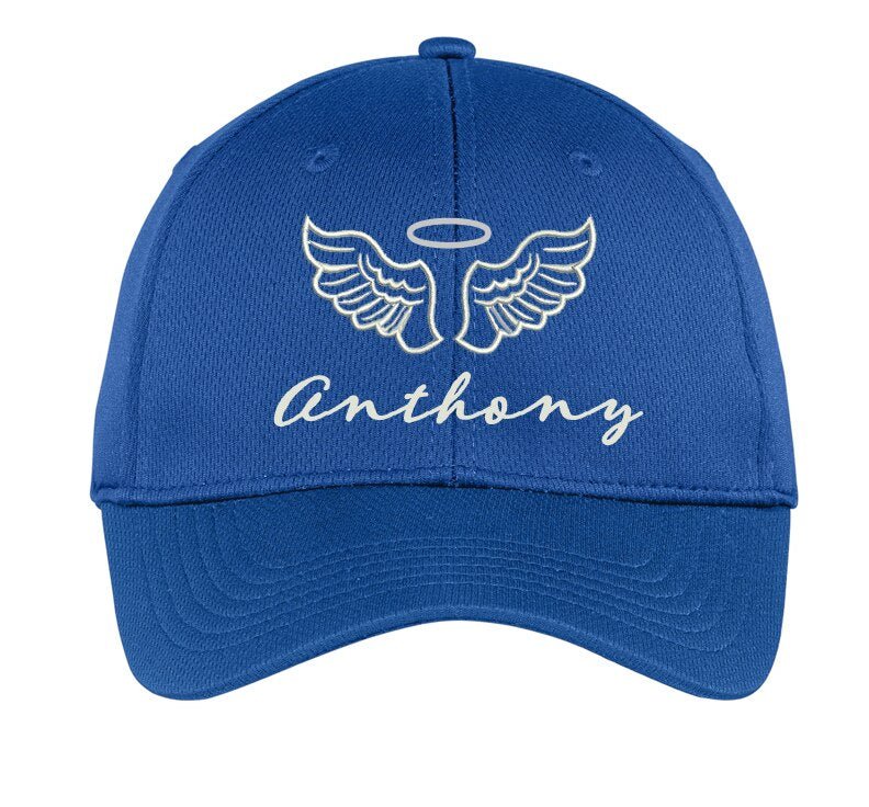Personalized Angel Wings In Memory Of Baseball Cap - The Funeral Program Site