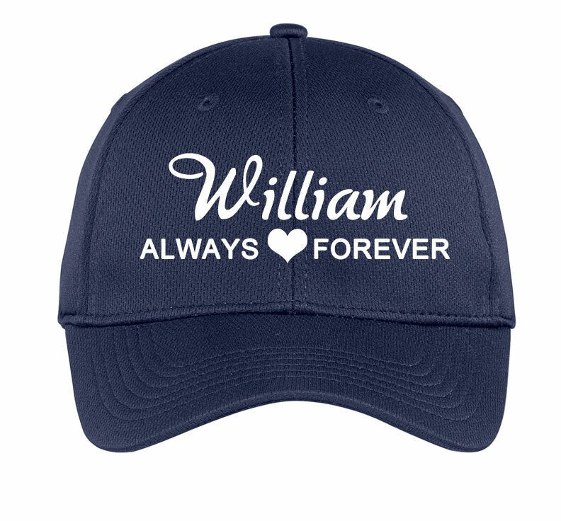 Personalized Embroidered Always Forever In Memory Baseball Cap - The Funeral Program Site