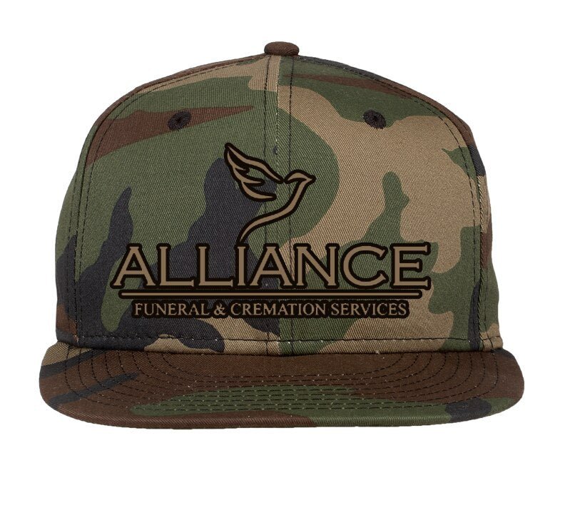 Personalized Funeral Home Logo Flat Bill Baseball Cap - The Funeral Program Site
