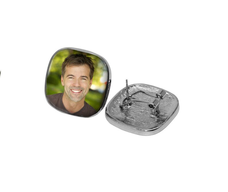 Personalized In Loving Memory Rounded Corner Stud Earrings - The Funeral Program Site