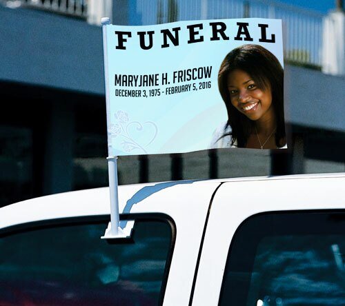 Princess Funeral Car Flag and Pole - The Funeral Program Site
