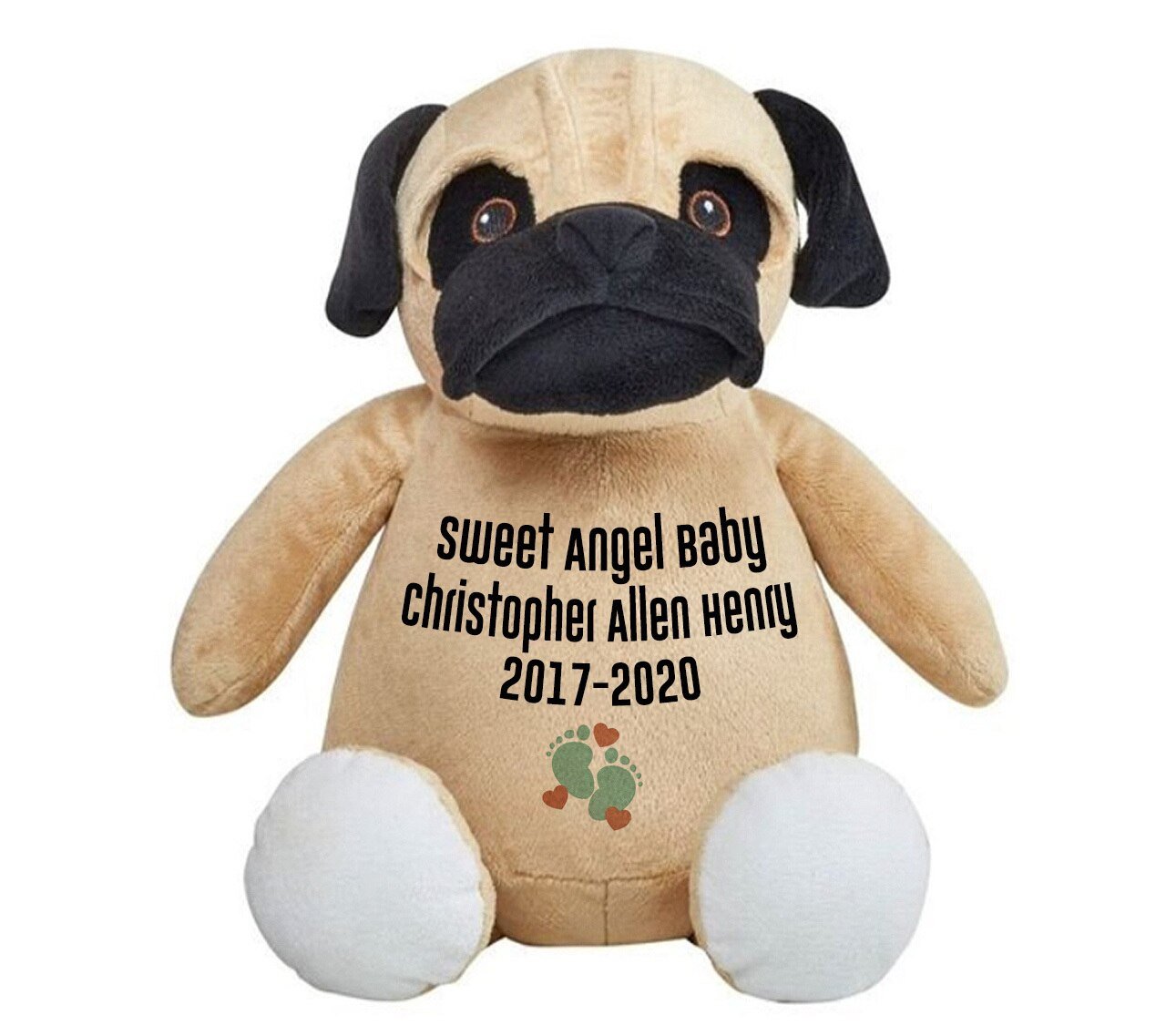 Pug Doggie Memorial Stuffed Animal - Urn - The Funeral Program Site