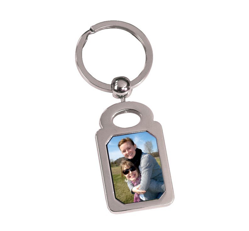 Rectangle Stainless Steel In Loving Memory Keychain - The Funeral Program Site