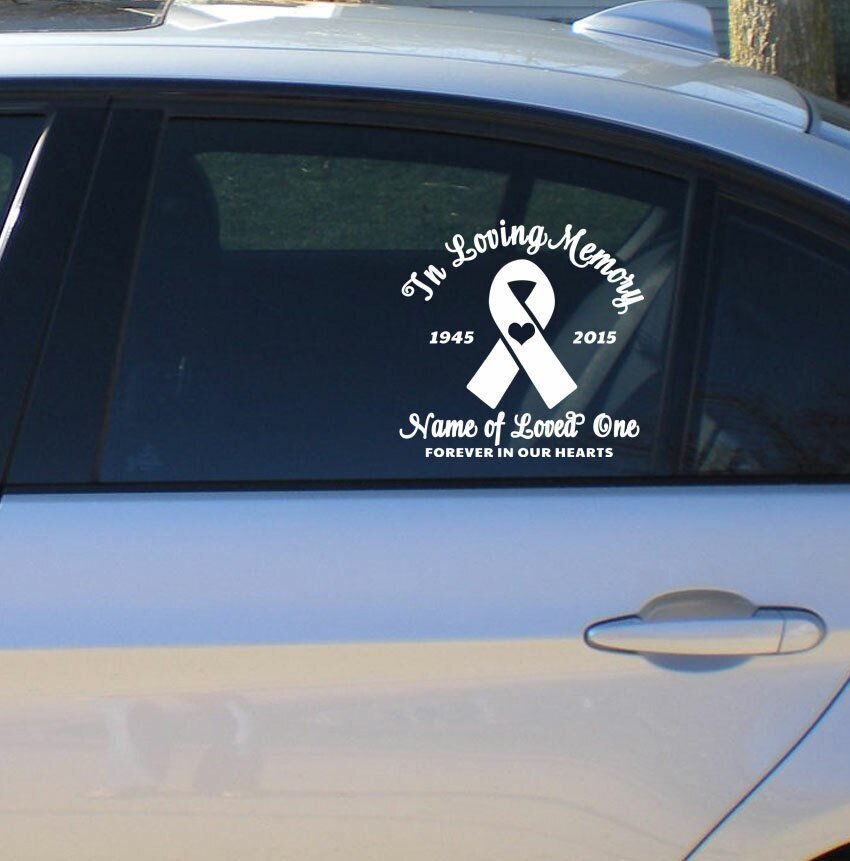Ribbon In Loving Memory Car Decal - The Funeral Program Site