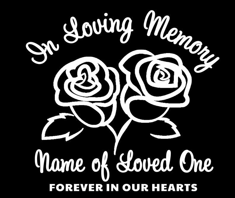 Roses In Loving Memory Car Decal - The Funeral Program Site