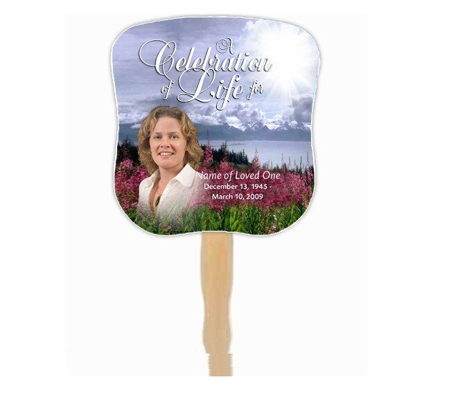 Seasons Cardstock Memorial Fan With Wooden Handle (Pack of 10) - The Funeral Program Site