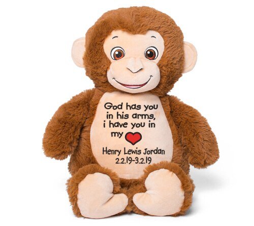 Smiles Monkey Memorial Stuffed Animal - Urn - The Funeral Program Site