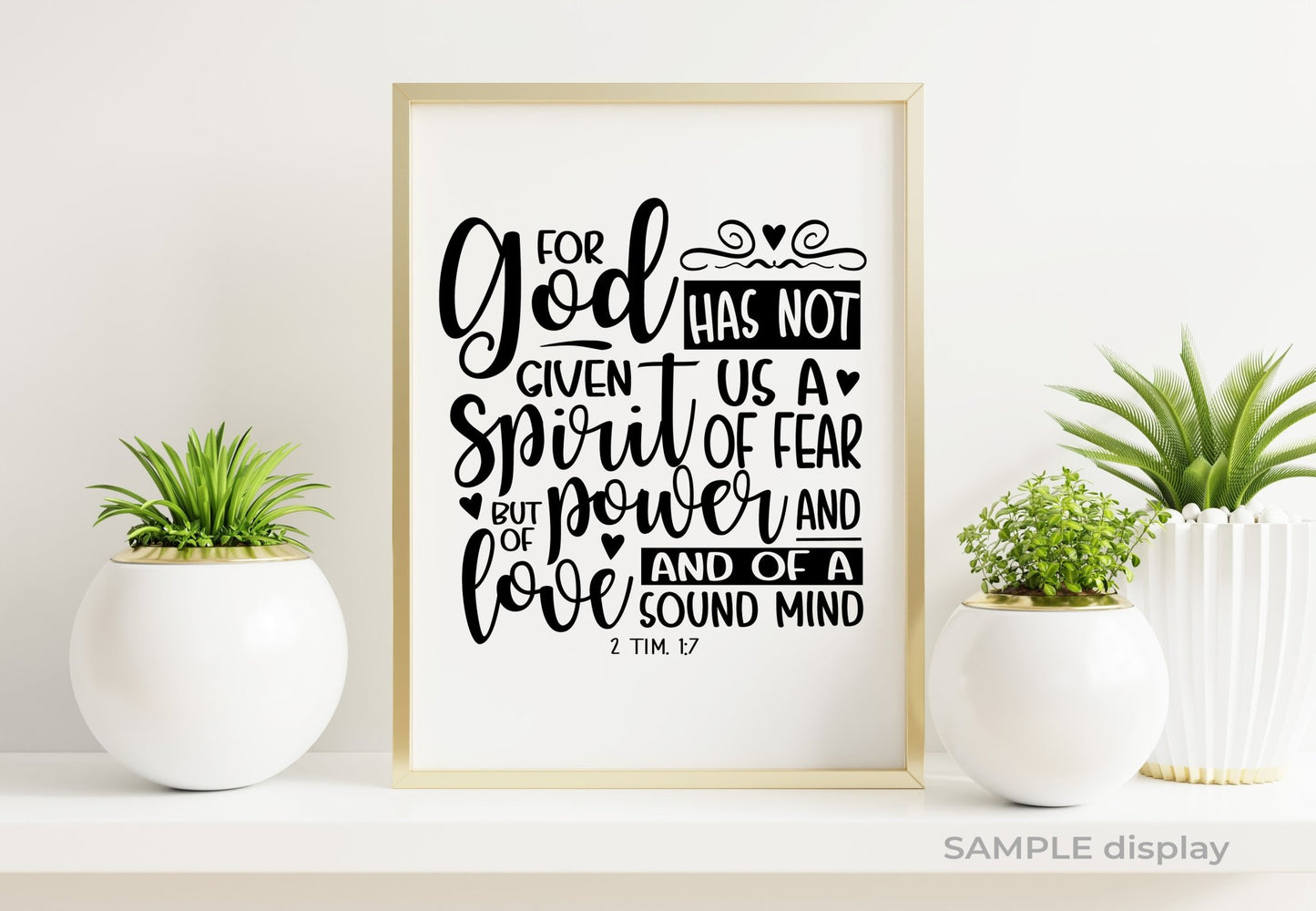 Spirit of Fear Bible Verse Word Art - The Funeral Program Site