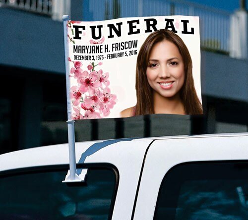 Spring Funeral Car Flag and Pole - The Funeral Program Site