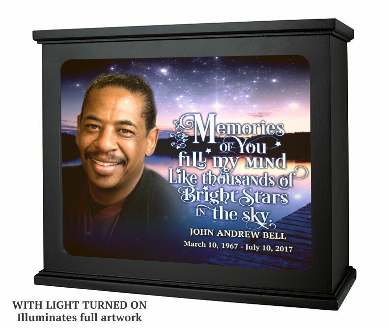 Starry Night Photo Light Box Memorial - The Funeral Program Site
