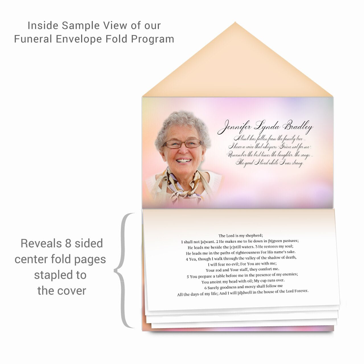 Tangerine Envelope Fold Program Done For You Design & Print (Pack of 50) - The Funeral Program Site