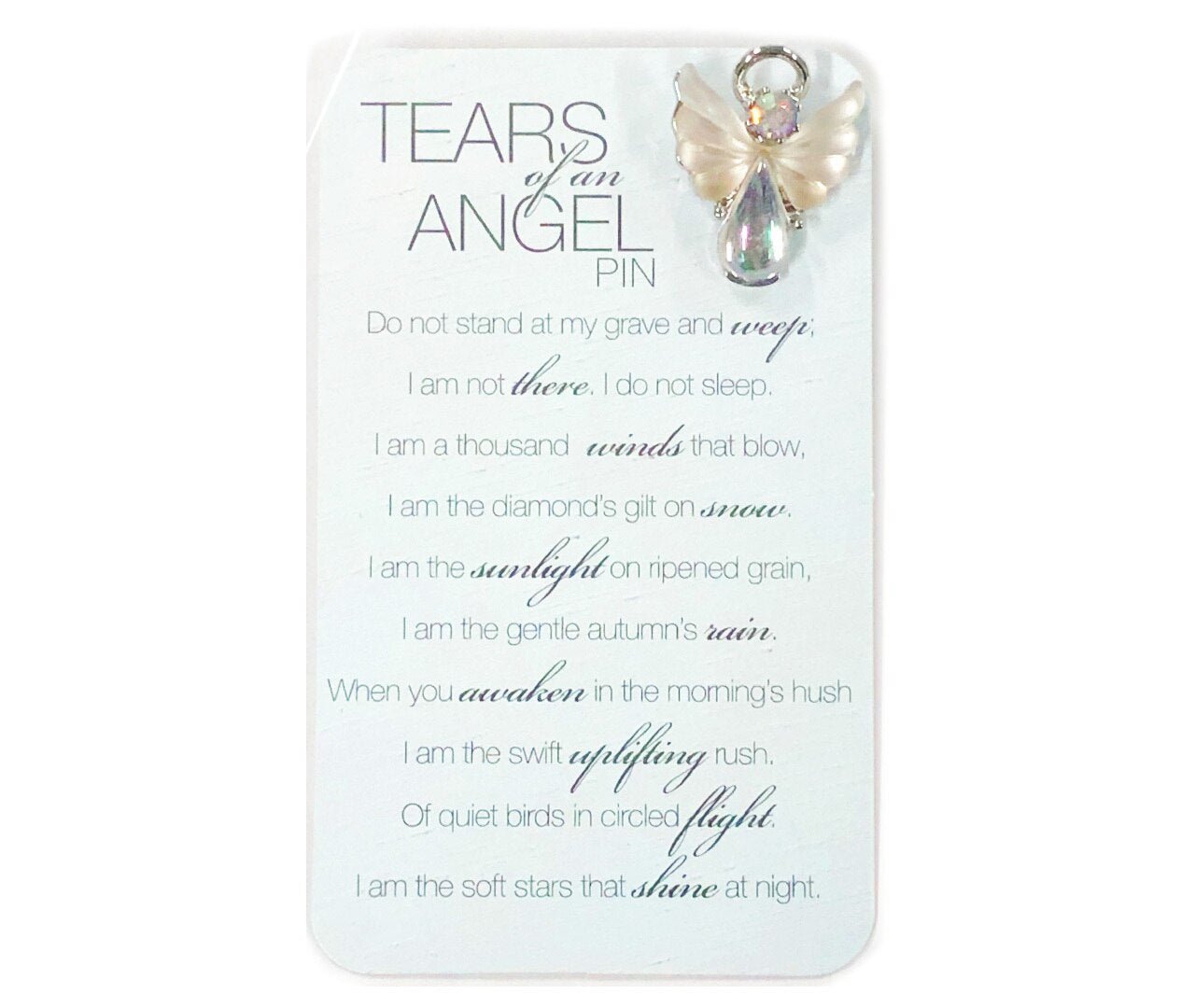 Tears of an Angel In Loving Memory Lapel Pin - The Funeral Program Site