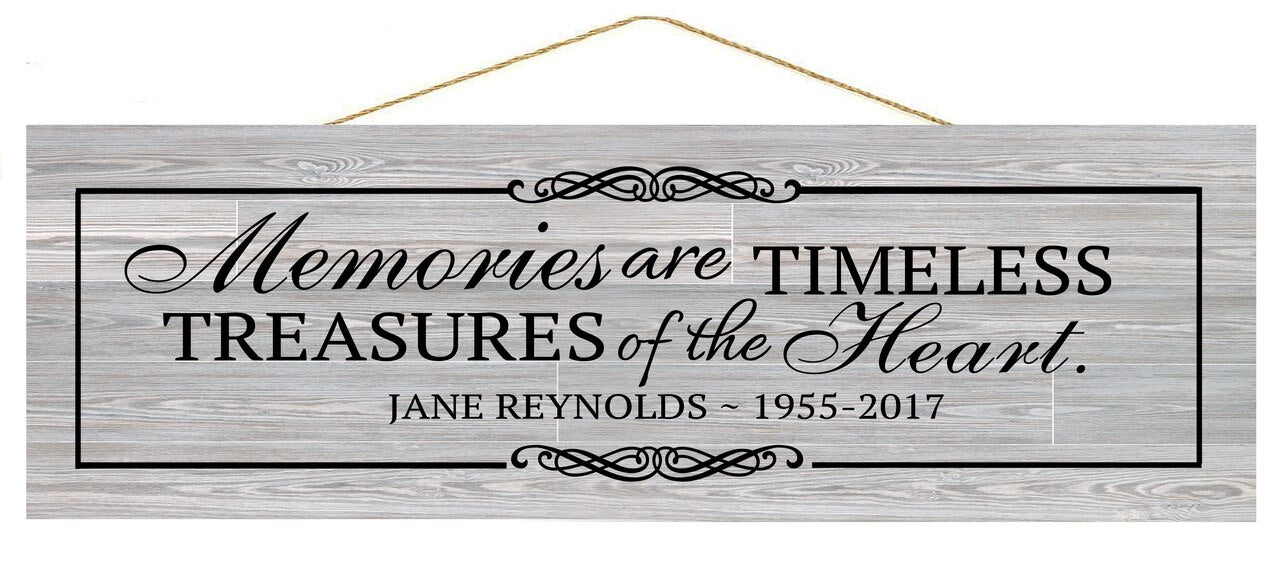 Timeless Treasures Personalized Custom Memorial Wood Sign - The Funeral Program Site