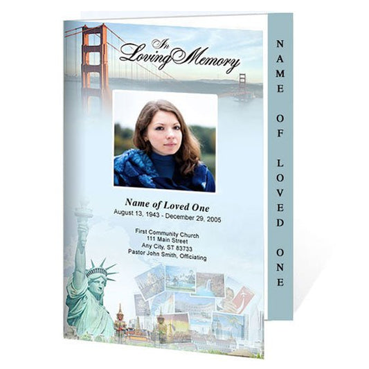 Travel 4 - Sided Graduated Funeral Program Template - The Funeral Program Site