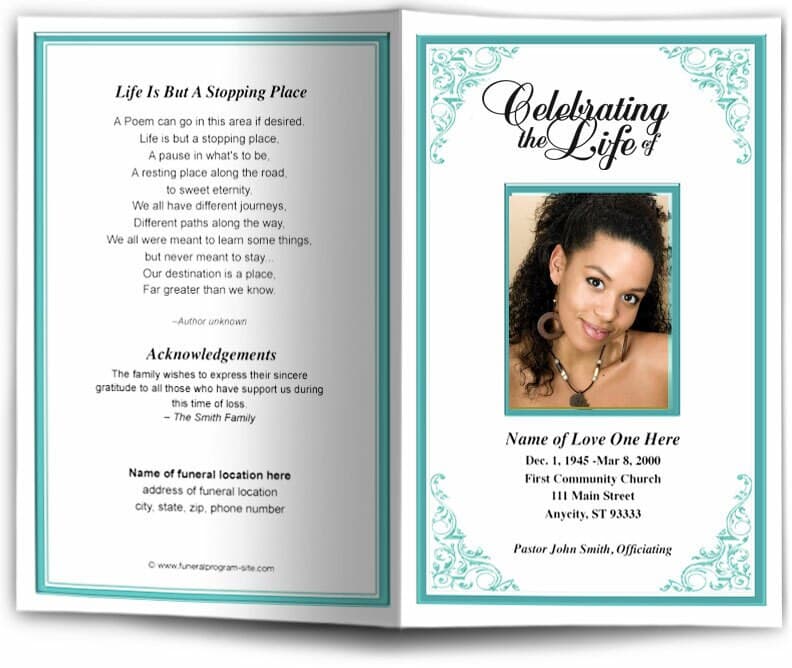 Tribute Funeral Program Template - The Funeral Program Site