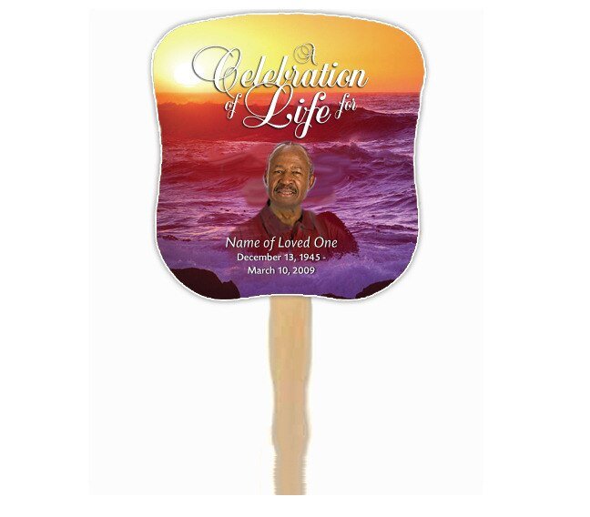 Twilight Cardstock Memorial Fan With Wooden Handle (Pack of 10) - The Funeral Program Site