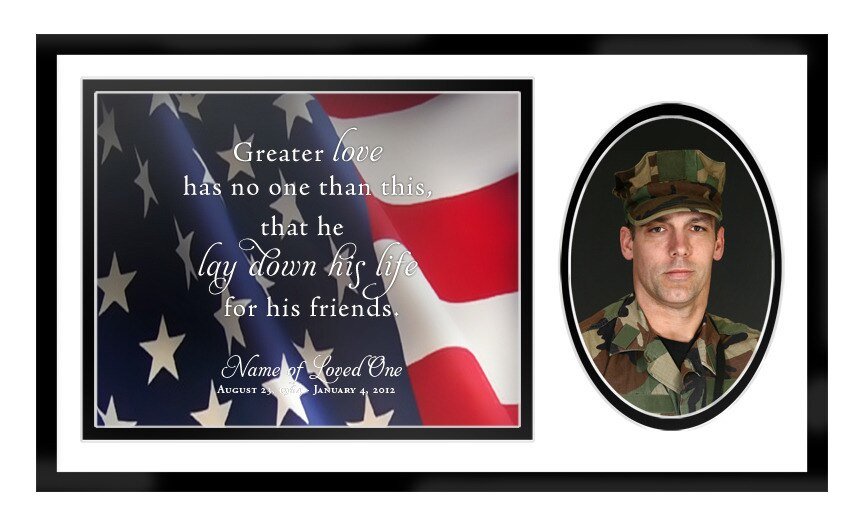 US Flag Memorial Frame Plaque Keepsake - The Funeral Program Site