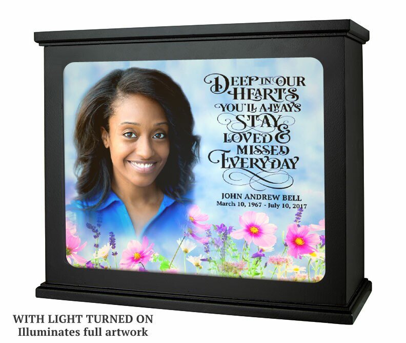 Wildflowers Photo Light Box Memorial - The Funeral Program Site
