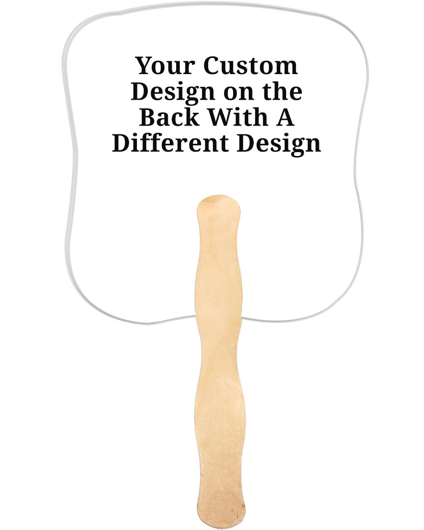Your Design Card Stock Memorial Fan With Handle (Pack of 10) - The Funeral Program Site