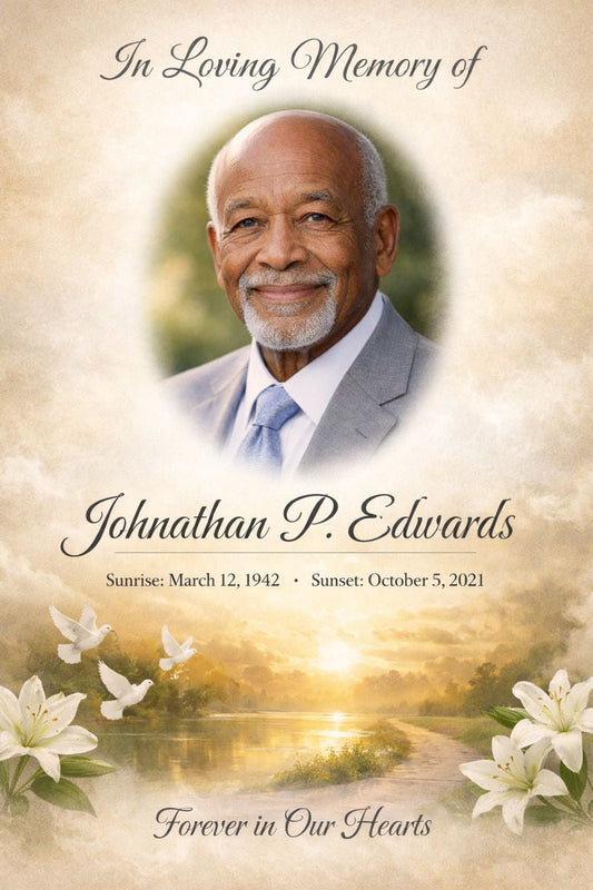 Creating Soft Feathered Photo Edges for a Funeral Program Cover