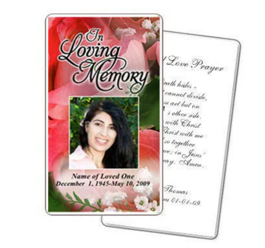 funeral prayer card
