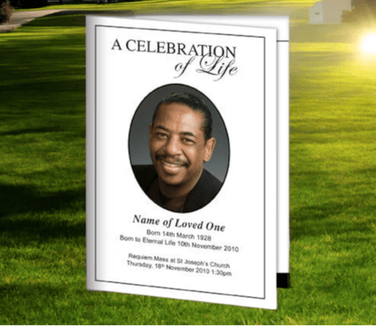 Classic Elegance: Black and White Funeral Program Template - The Funeral Program Site