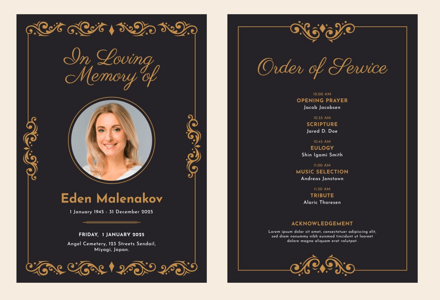 Crafting A Professionally Designed Funeral Program – The Funeral ...