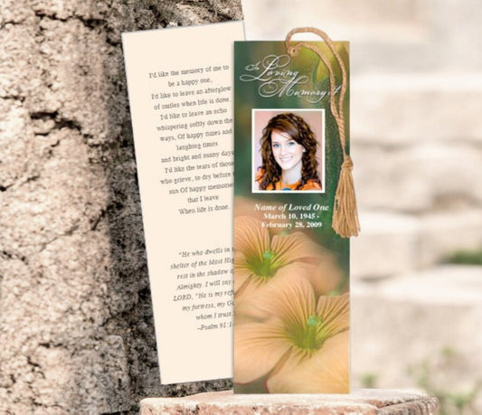 Floral Memorial Bookmark Template DIY or Done For You Service