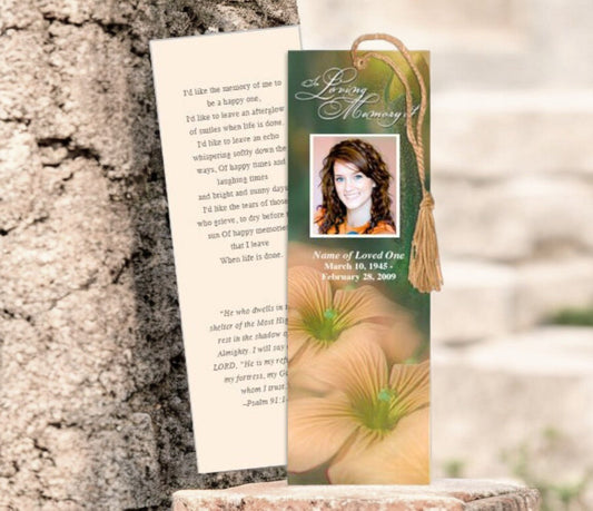 Floral Memorial Bookmark Template DIY or Done For You Service - The Funeral Program Site