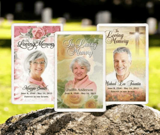 Funeral Prayer Cards vs. Memorial Cards: What’s the Difference? - The Funeral Program Site