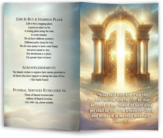 Gate of Heaven Funeral Program Template Design - The Funeral Program Site