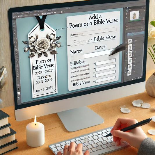 How to Add a Poem or Bible Verse to a Memorial Bookmark - The Funeral Program Site