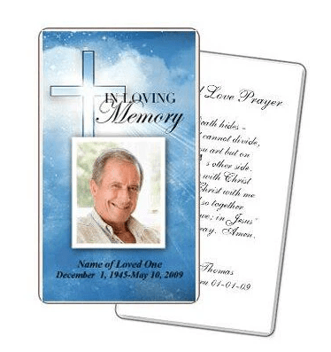 In Loving Memory Prayer Cards - The Funeral Program Site