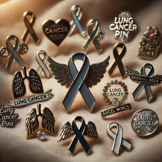 Lung Cancer Ribbon Pins: Symbols of Awareness - The Funeral Program Site