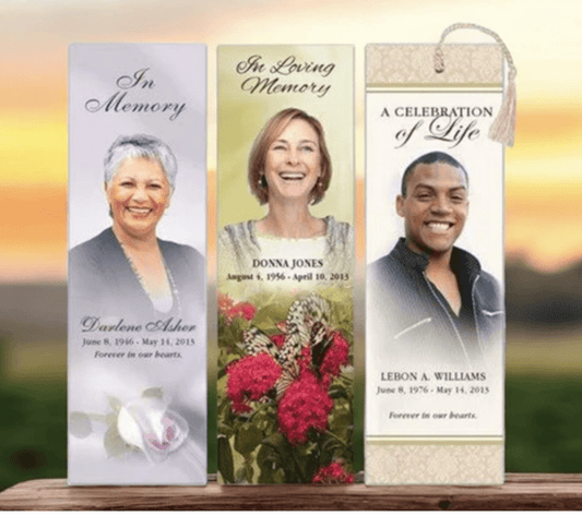 Memorial Bookmarks with Calligraphy and Handwritten Fonts - The Funeral Program Site