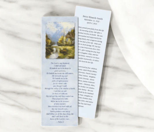 Personalizing Memorial Bookmarks with Handwritten Notes - The Funeral Program Site