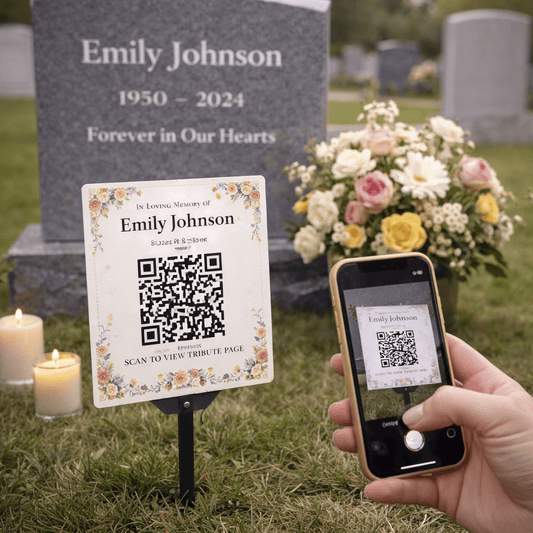 Setting Up a QR Code Memorial for Scanning at the Gravesite - The Funeral Program Site