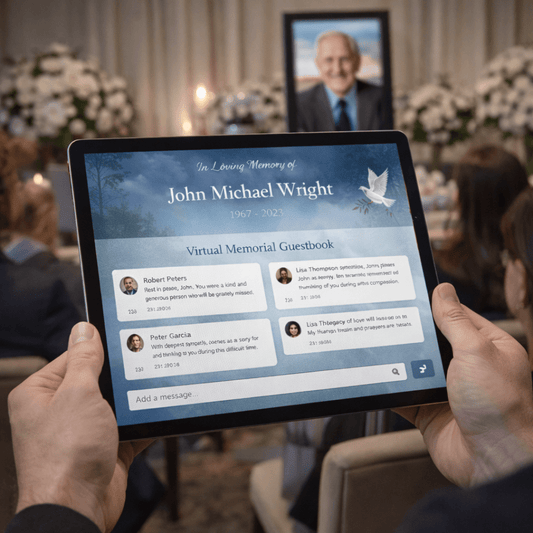 What to Include in a Digital Funeral Guest Book: Messages, Photos, Videos, and More - The Funeral Program Site