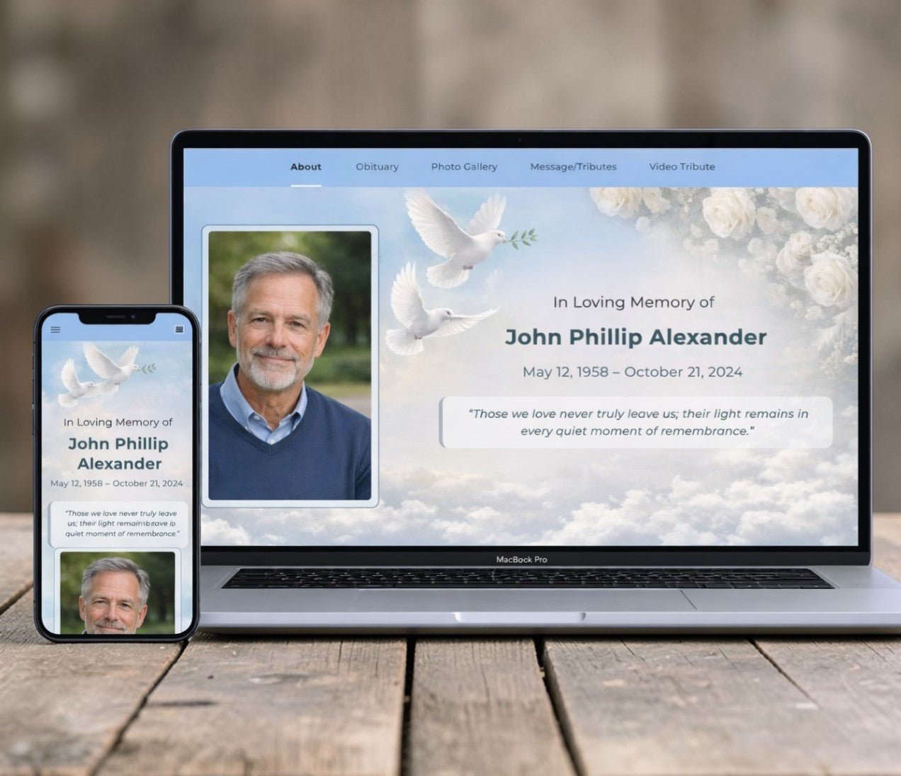 Online Memorial Website - Memorial Web Page – The Funeral Program Site