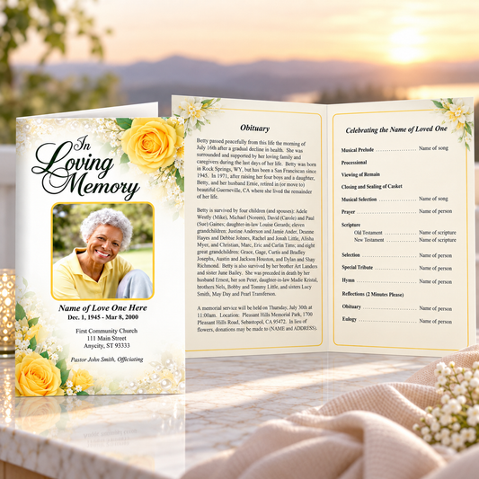 Joyful Funeral Program Template