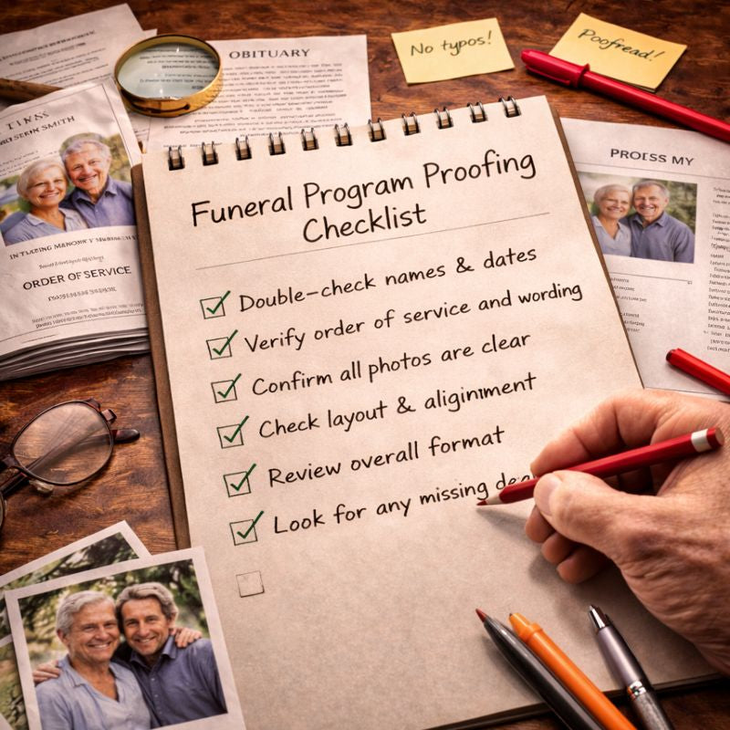 Funeral Program Proofing Checklist