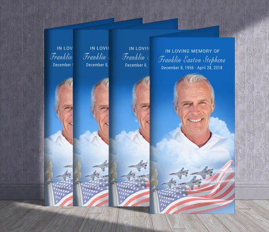 Air Force Long Fold Program Design & Print (Pack of 50) - The Funeral Program Site