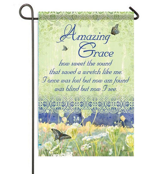 Amazing Grace Garden or Cemetery Flag - The Funeral Program Site