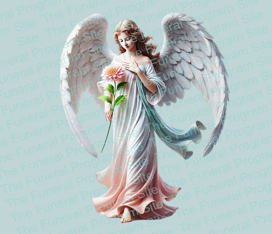 Angel Looking Flower Funeral Clip Art - The Funeral Program Site