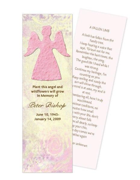 Angel Plantable Memorial Bookmark (Pack of 12) - The Funeral Program Site