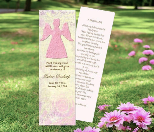 memorial tree planting prayer Angel Plantable Memorial Bookmark (Pack of 12)